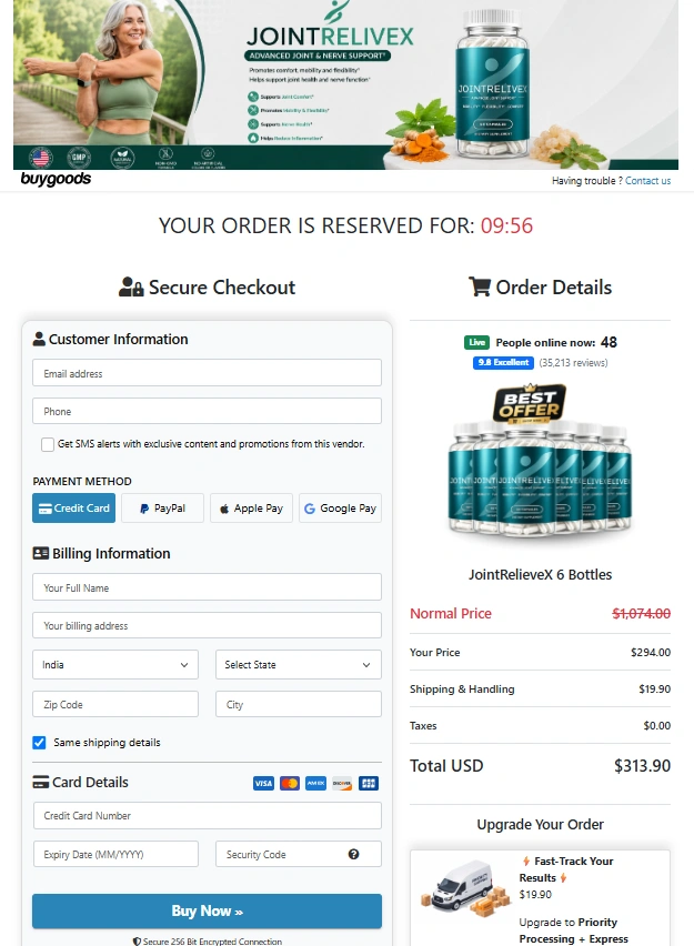 JointReliveX Order Page